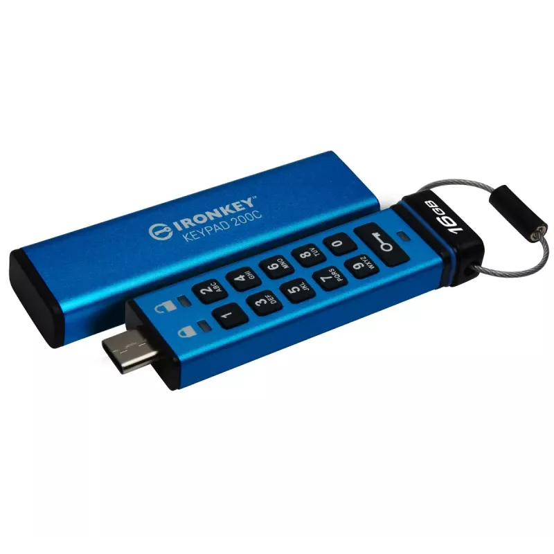 Kingston Technology IronKey 16GB USB-C klaviatūra 200C, FIPS 140-3 Lvl 3 AES-256