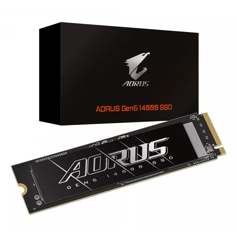 M.2 NVMe SSD GIGABYTE AORUS Gen5 14000 — 4 TB, PCIe 5.0, Skaitymas 14100 MB/s, Rašymas 12600 MB/s