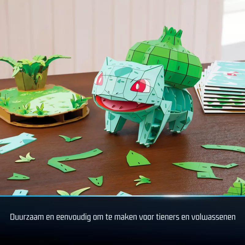 4D Build Pokémon Bulbazaur 3D modelio rinkinys, Kanto pirmųjų partnerių kolekcija, 195 detalės, nuo 12 metų