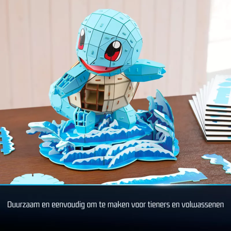 4D Build Pokémon Squirtle 3D modelio rinkinys – Kanto Pirmųjų Partnerių kolekcija, 180 dalių, nuo 12 metų