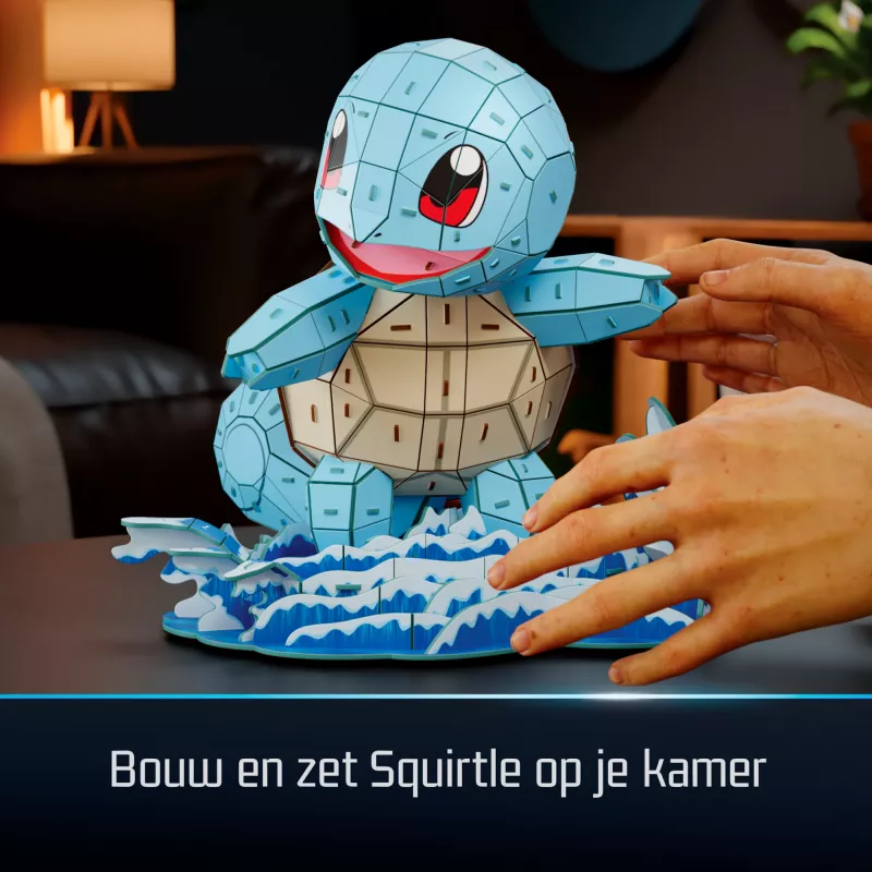 4D Build Pokémon Squirtle 3D modelio rinkinys – Kanto Pirmųjų Partnerių kolekcija, 180 dalių, nuo 12 metų