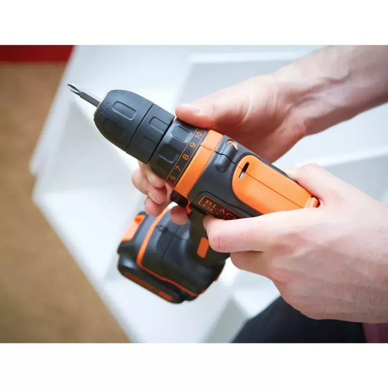 Pistolinis grąžtas Black & Decker BDCDD12-QW, be rakto, 1.5 Ah