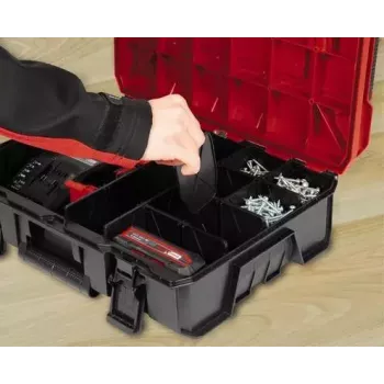 Dėžutė smulkioms detalėms Einhell E-Case S-F polipropilenas juoda raudona 42x28x9.5 cm