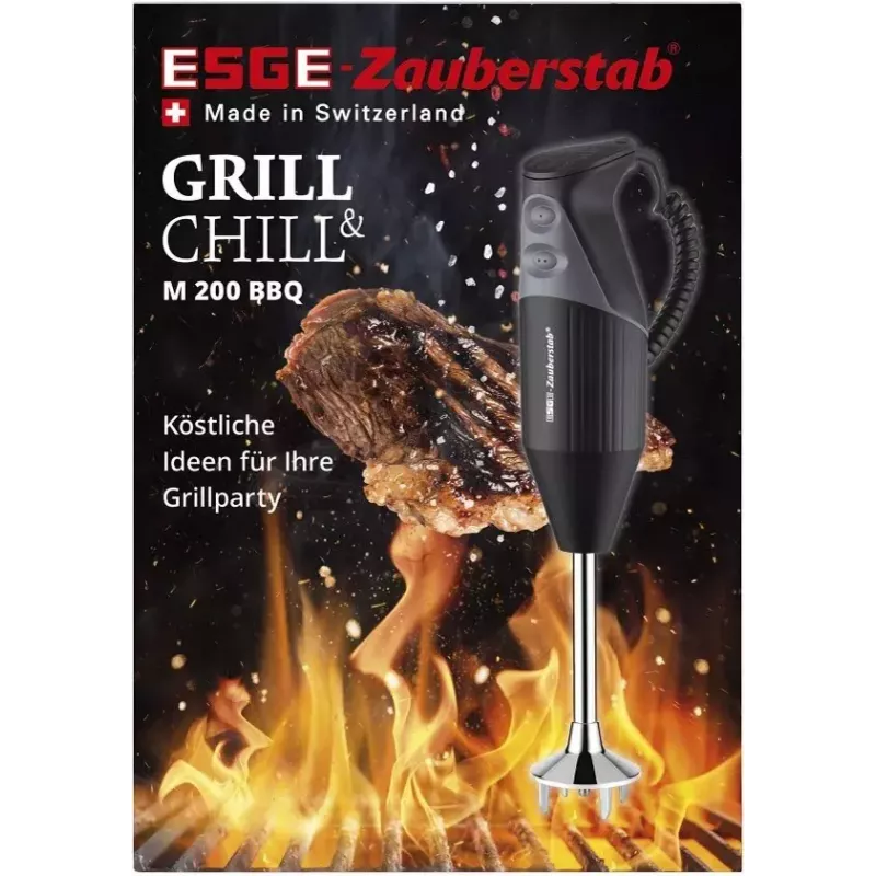Panardintuvas ESGE M 200 BBQ 10 L 200 W Juodas, Chromas