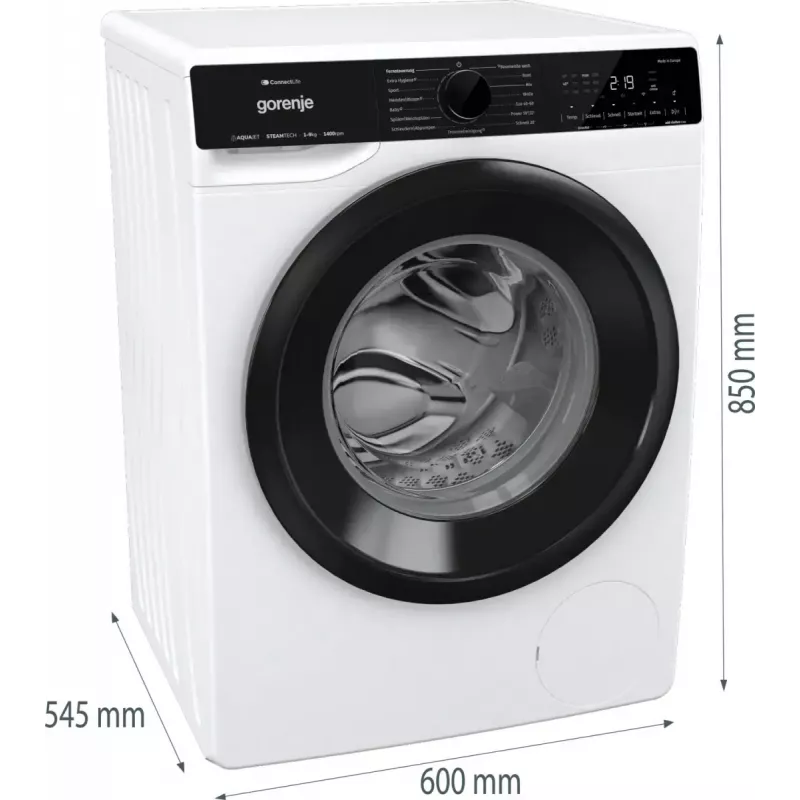 Skalbimo mašina Gorenje G600 WPNA94A1TS priekinė 9 kg 1300 aps/min Balta A