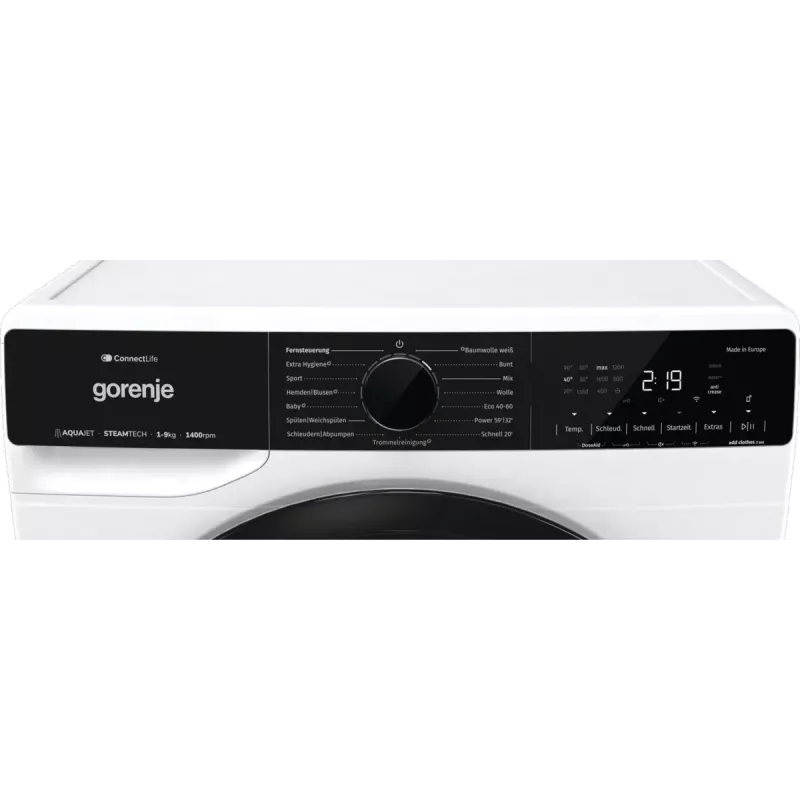 Skalbimo mašina Gorenje G600 WPNA94A1TS priekinė 9 kg 1300 aps/min Balta A