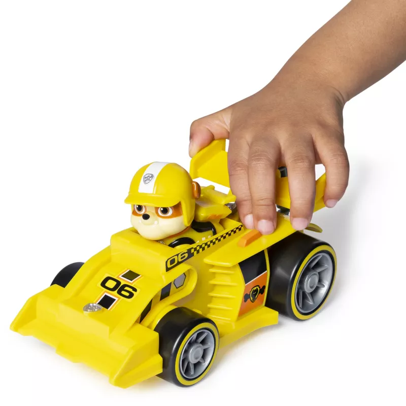 PAW Patrol Ready, Race, Rescue Rubble’s Race & Go Deluxe Transporto priemonė su garsais, 3+