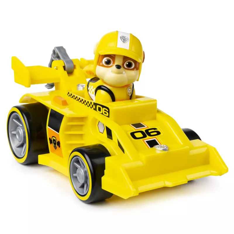 PAW Patrol Ready, Race, Rescue Rubble’s Race & Go Deluxe Transporto priemonė su garsais, 3+