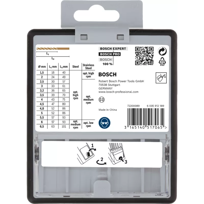 Gręžtų rinkinys Bosch HSS Twist Drill Bits Cobalt 2607019926