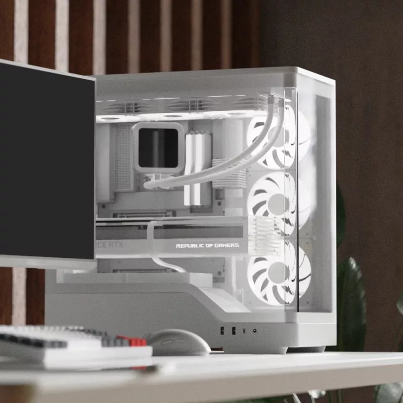 Korpusas AEROCOOL Geh Midi P500A White – vidutinis ATX bokštas, baltas