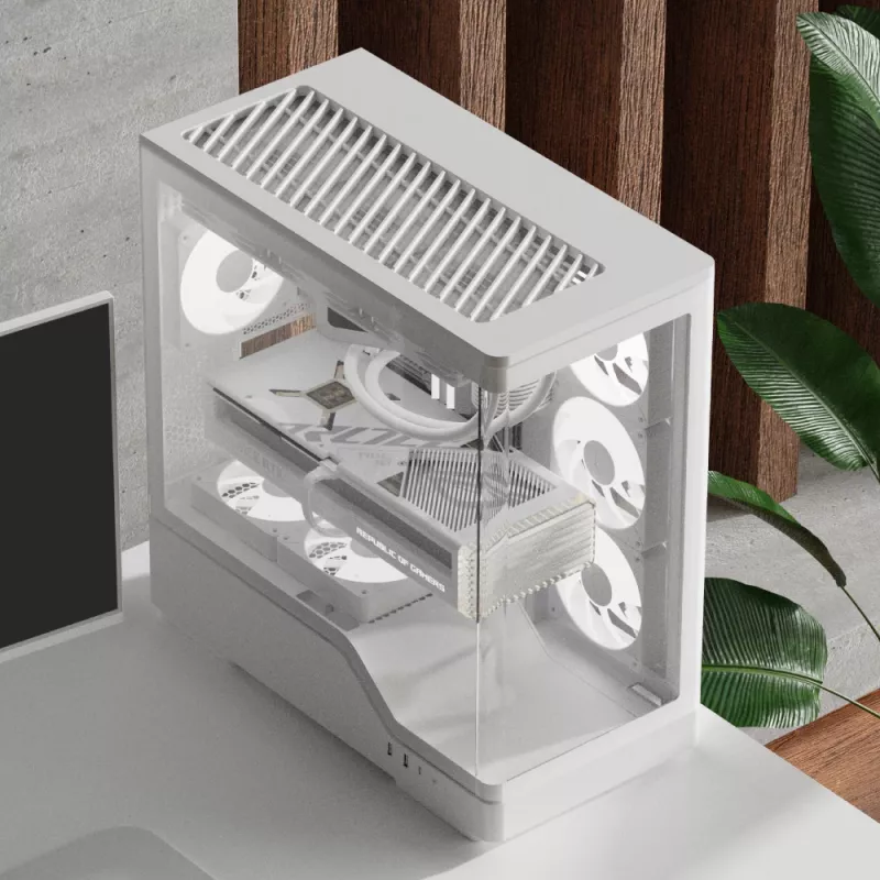 Korpusas AEROCOOL Geh Midi P500A White – vidutinis ATX bokštas, baltas