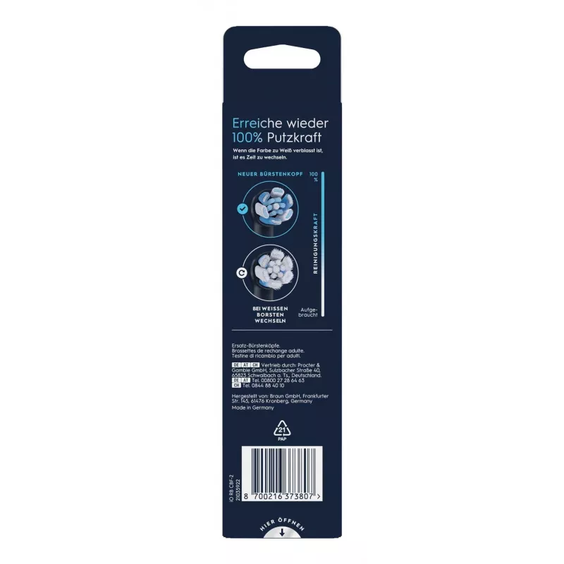 Oral-B iO Ultimate Clean dantų šepetėlio galvutės, 2 vnt. rinkinys, juodos