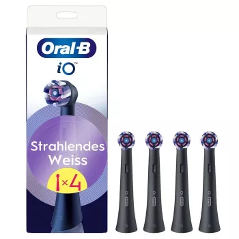 Oral-B iO Radiant White keičiamų šepetėlių galvutės, 4 vnt., juodos