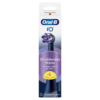 Oral-B iO Radiant White keičiamų šepetėlių galvutės, 4 vnt., juodos