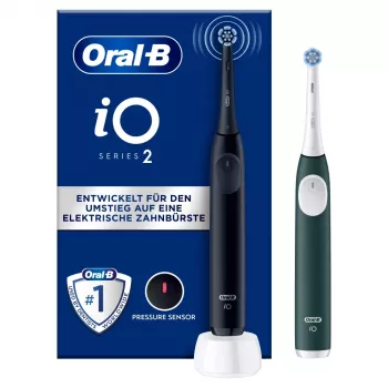BRAUN Oral-B iO Series 2 Duo Black/Green, įkraunamas elektrinis dantų šepetėlis, modelis 62418