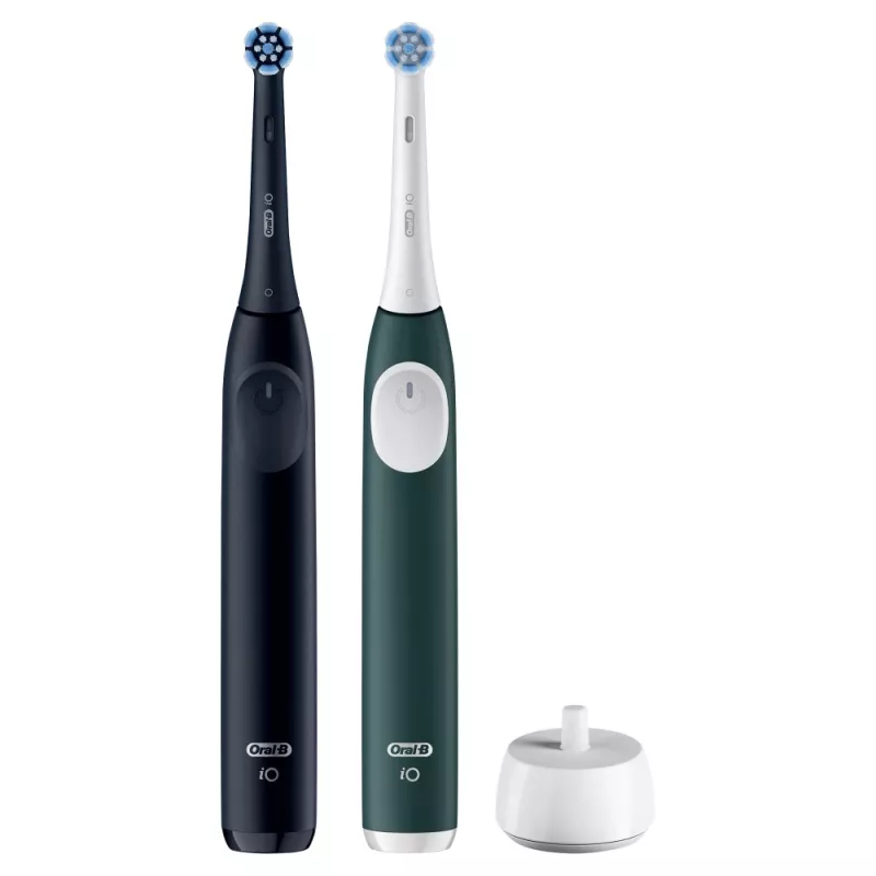 BRAUN Oral-B iO Series 2 Duo Black/Green, įkraunamas elektrinis dantų šepetėlis, modelis 62418