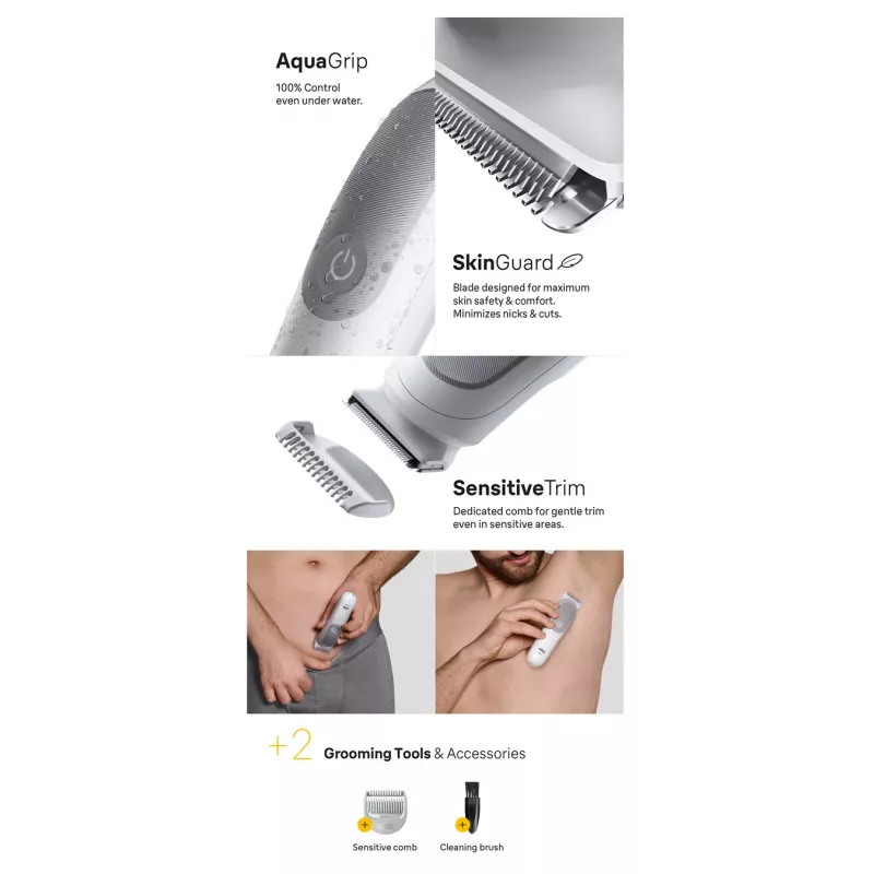 BRAUN BG 5500 244787 kūno kirpimo mašinėlė – vandeniui atsparus įkraunamas kūno trimeris