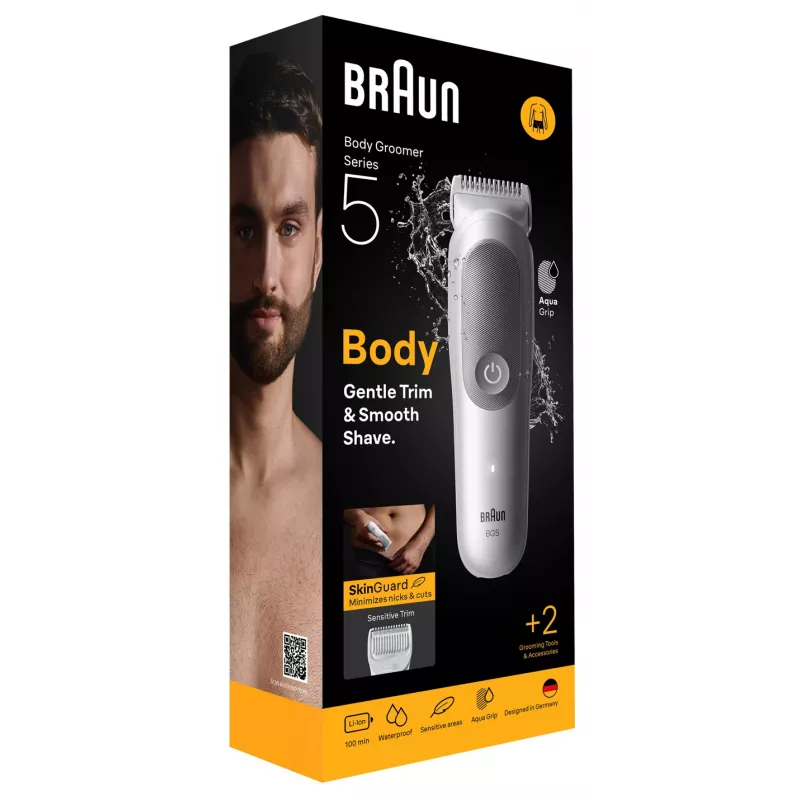 BRAUN BG 5500 244787 kūno kirpimo mašinėlė – vandeniui atsparus įkraunamas kūno trimeris