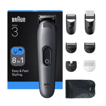 Braun AIO3540 plaukų kirpimo mašinėlė juoda, pilka, 14 ilgio nustatymų, NiMH