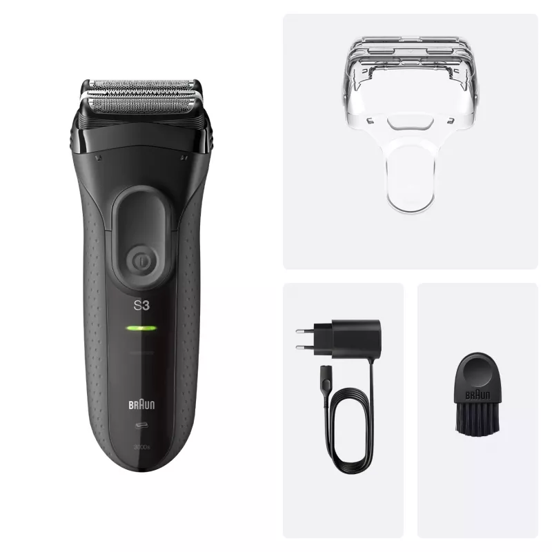 BRAUN Serie 3 3000S pilkas folijos skustuvas