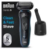 Braun Series 5 52-B7000cc folijos skustuvas su trimeriu, juodas, Li-Ion baterija