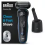 Braun Series 5 52-B7000cc folijos skustuvas su trimeriu, juodas, Li-Ion baterija