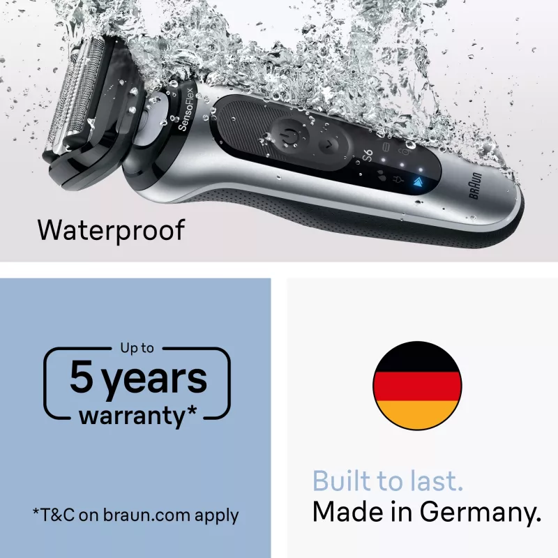 BRAUN Series 6 62-B1200S elektrinis skustuvas šlapiam ir sausam skutimui su įmontuotu barzdos trimeriu