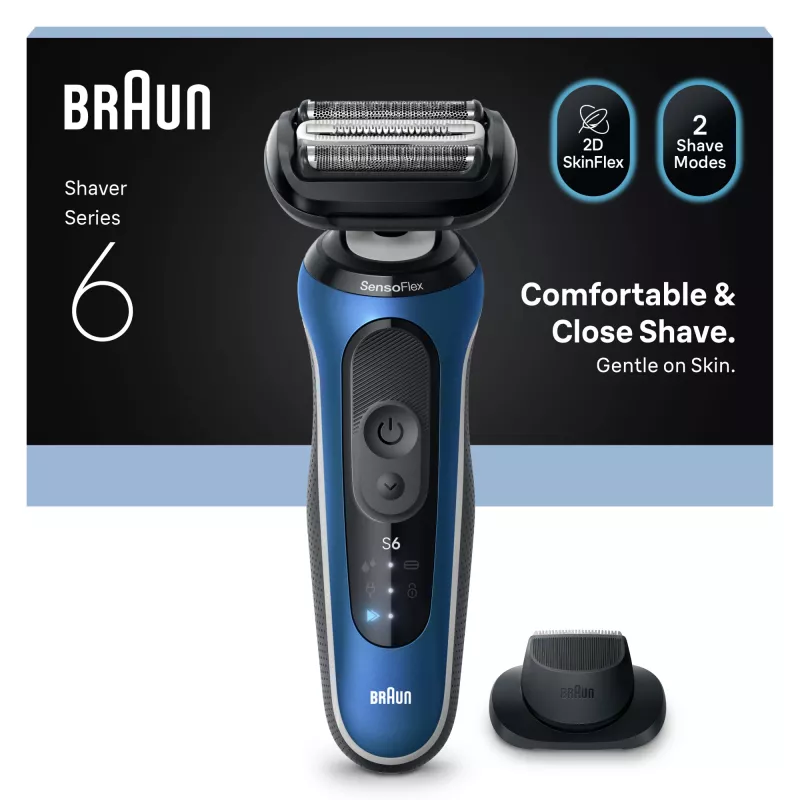 BRAUN Series 6 62-B1200S elektrinis skustuvas šlapiam ir sausam skutimui su įmontuotu barzdos trimeriu