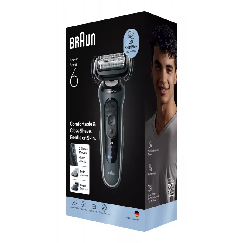 BRAUN Series 6 62‑G1650s elektrinis skustuvas folijinis, juodas