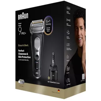 Folijinis skustuvas Braun Series 9 Pro+ 9660CC juodas sidabrinis nerūdijantis plienas