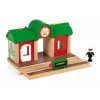 Modelinio geležinkelio garso ir įrašų stotelė Ravensburger – BRIO, 3 dalių, AA baterijos, juoda/žalia/raudona