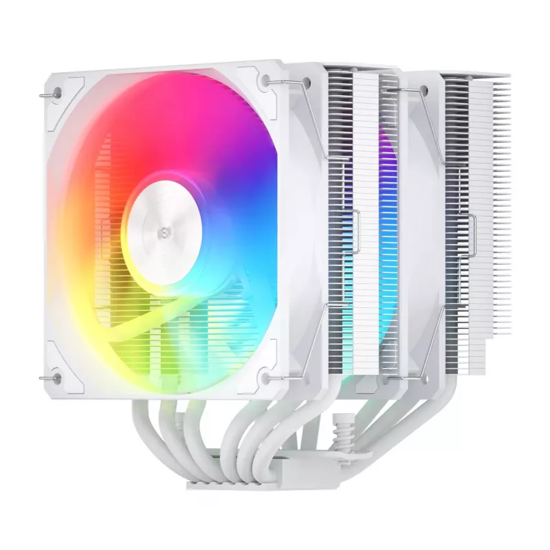 FSP MP7-WA oru aušinamas procesoriaus aušintuvas, 120 mm, 800–1800 aps./min., 32 dB, LGA1851/1700/1200, AM4/AM5, baltas