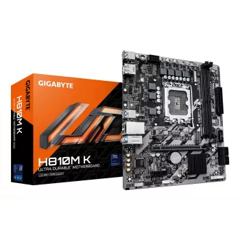 GIGABYTE H810M K Micro ATX pagrindinė plokštė Intel Core Ultra (2 serija) — LGA 1851, DDR5 iki 6400 MHz, 1x PCIe 4.0 M.2, 1GbE