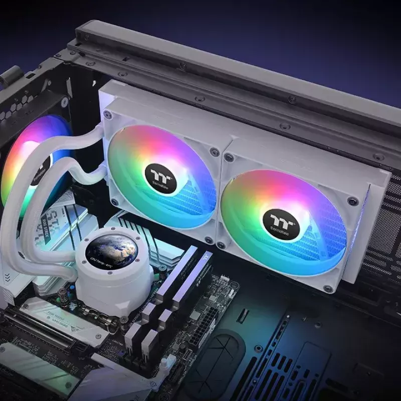 Thermaltake TH280 V2 Ultra ARGB Sync Snow Edition komplektinis skystinio aušinimo CPU aušintuvas, 3,02 mmH2O, baltas