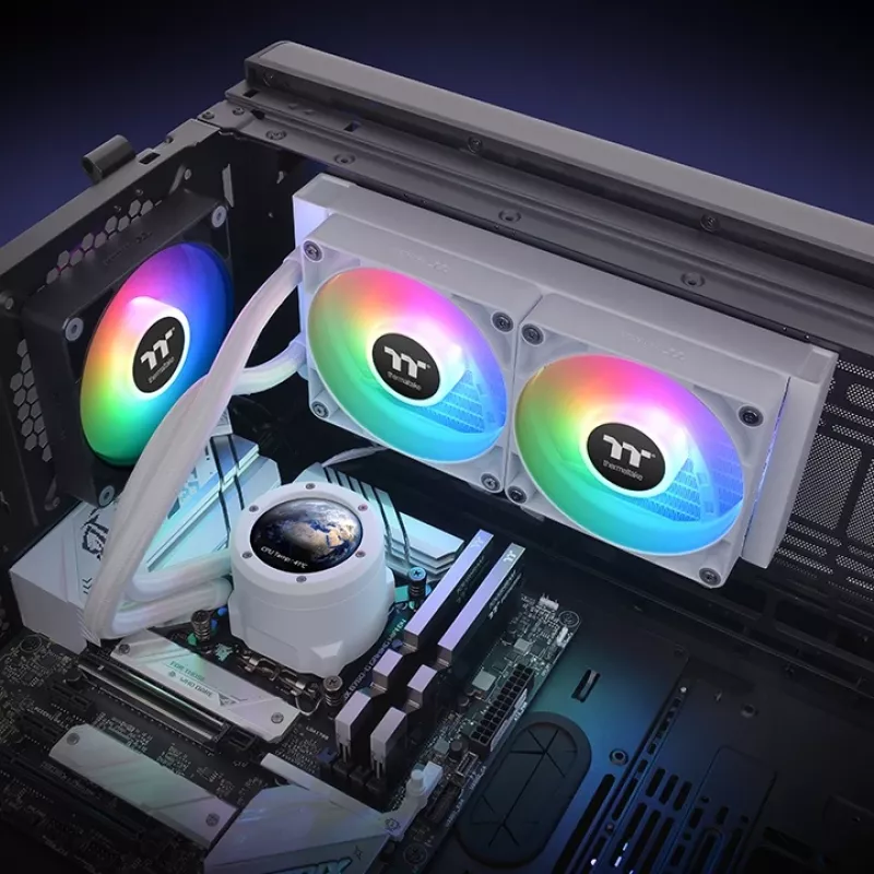 THERMALTAKE vandens aušinimas TH240 V2 Ultra ARGB Sync viskas viename skystinis aušintuvas - balta versija