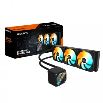 GIGABYTE GAMING 360 skystas aušintuvas CPU – 3x120 mm ARGB ventiliatoriai, slydimo fiksavimo mechanizmas, DAISY-CHAIN, suderinamas su Intel LGA 1851 ir AMD AM5
