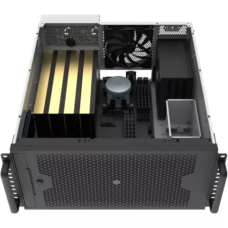SILVERSTONE stovo dėklas RM53-502 – 19 colių serverio stovo korpusas, juodas