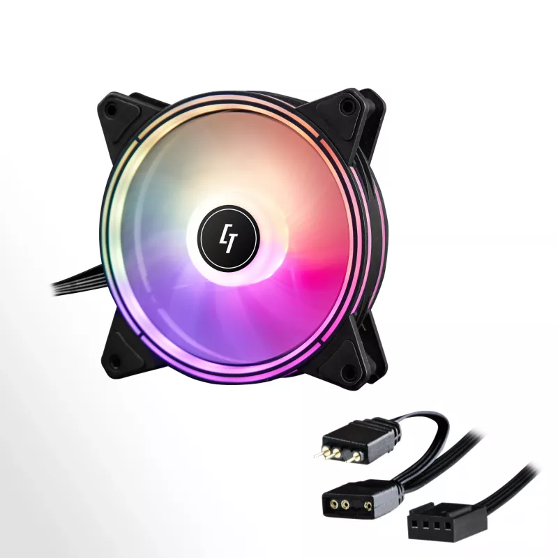 Chieftec NF-1225RGB kompiuterio aušinimo sistema Korpuso ventiliatorius 12 cm Juoda 1 vnt.