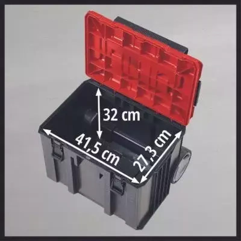 Įrankių dėžė Einhell E-Case L, polipropilenas, juoda/raudona, 41,5x27,3x32 cm