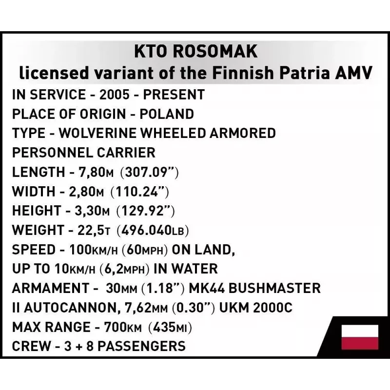 Konstruktorius Cobi KTO Rosomak 2-in-1 (COBI-2629)
