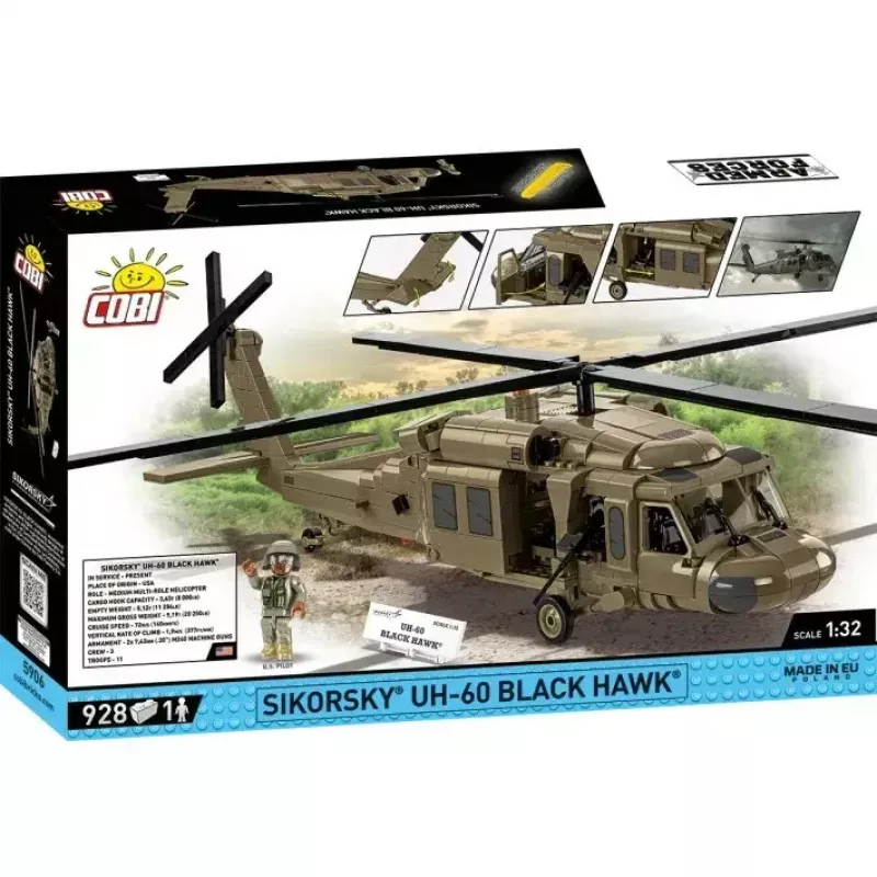 Konstruktorius Cobi Sikorsky UH-60 Black Hawk 928 kaladėlių, modelis COBI-5906