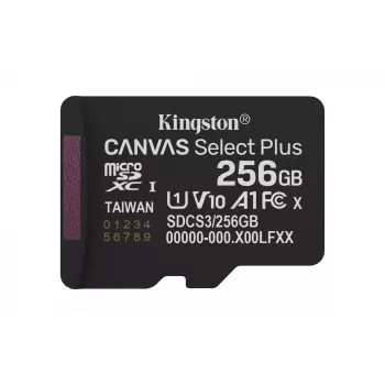 Kingston Technology 256GB microSDXC Canvas Select Plus Gen3 150R A1 vienetinis paketas be adapterio