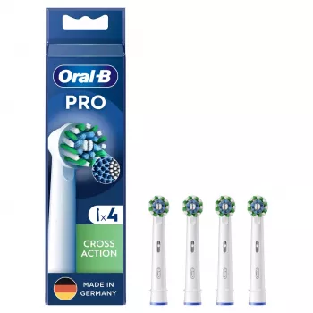 Oral-B CrossAction dantų šepetėlių galvutės 4 vnt. Baltos