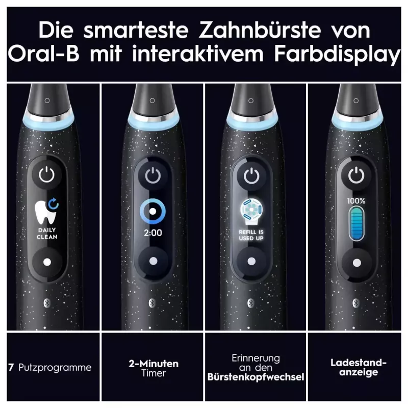 Oral-B iO iO10 suaugusiųjų besisukantis dantų šepetėlis Juodas