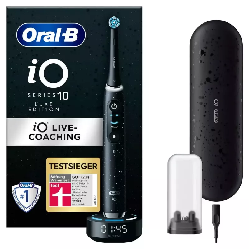 Oral-B iO iO10 suaugusiųjų besisukantis dantų šepetėlis Juodas