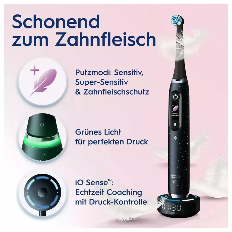 Oral-B iO iO10 suaugusiųjų besisukantis dantų šepetėlis Juodas