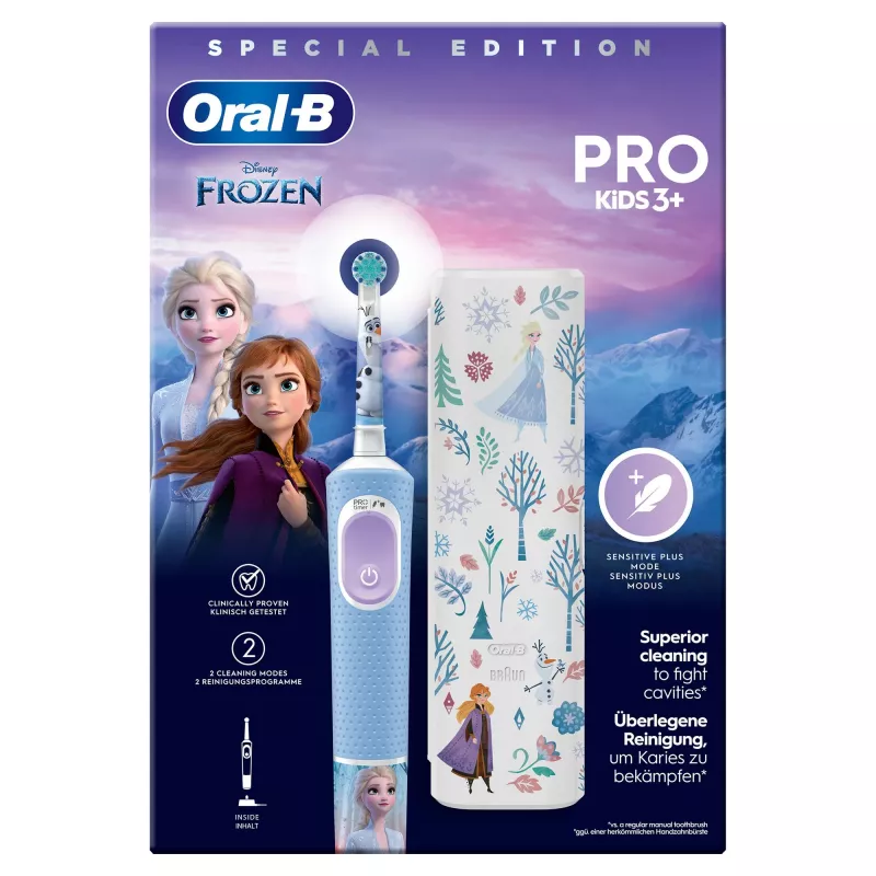 Oral-B Vitality Pro Frozen besisukanti-osciliuojanti dantų šepetėlis vaikams, juoda, pilka