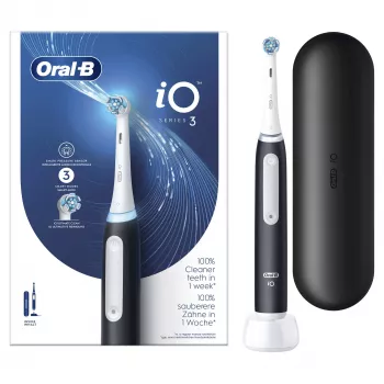 Oral-B elektrinis dantų šepetėlis suaugusiems besisukantis-osciliuojantis juodas baltas