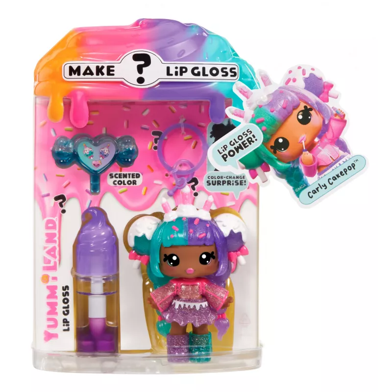 MGA Entertainment Yummiland Paslaptingas Lūpų Blizgesio Lėlė - Carly Cakepop
