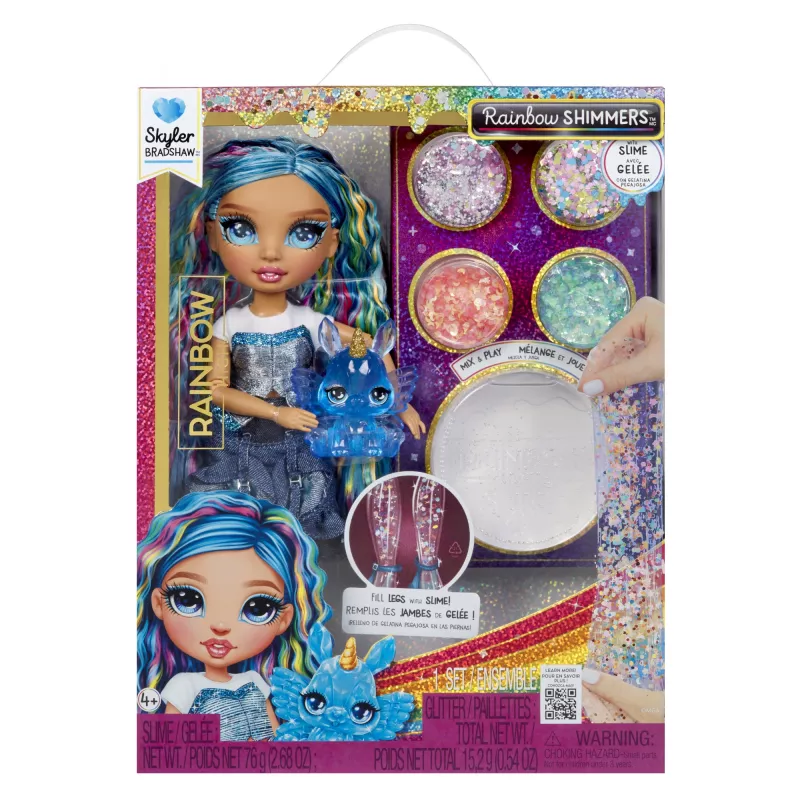 Rainbow High Rainbow Shimmers su Slime mados lėlė - Skyler (mėlyna)